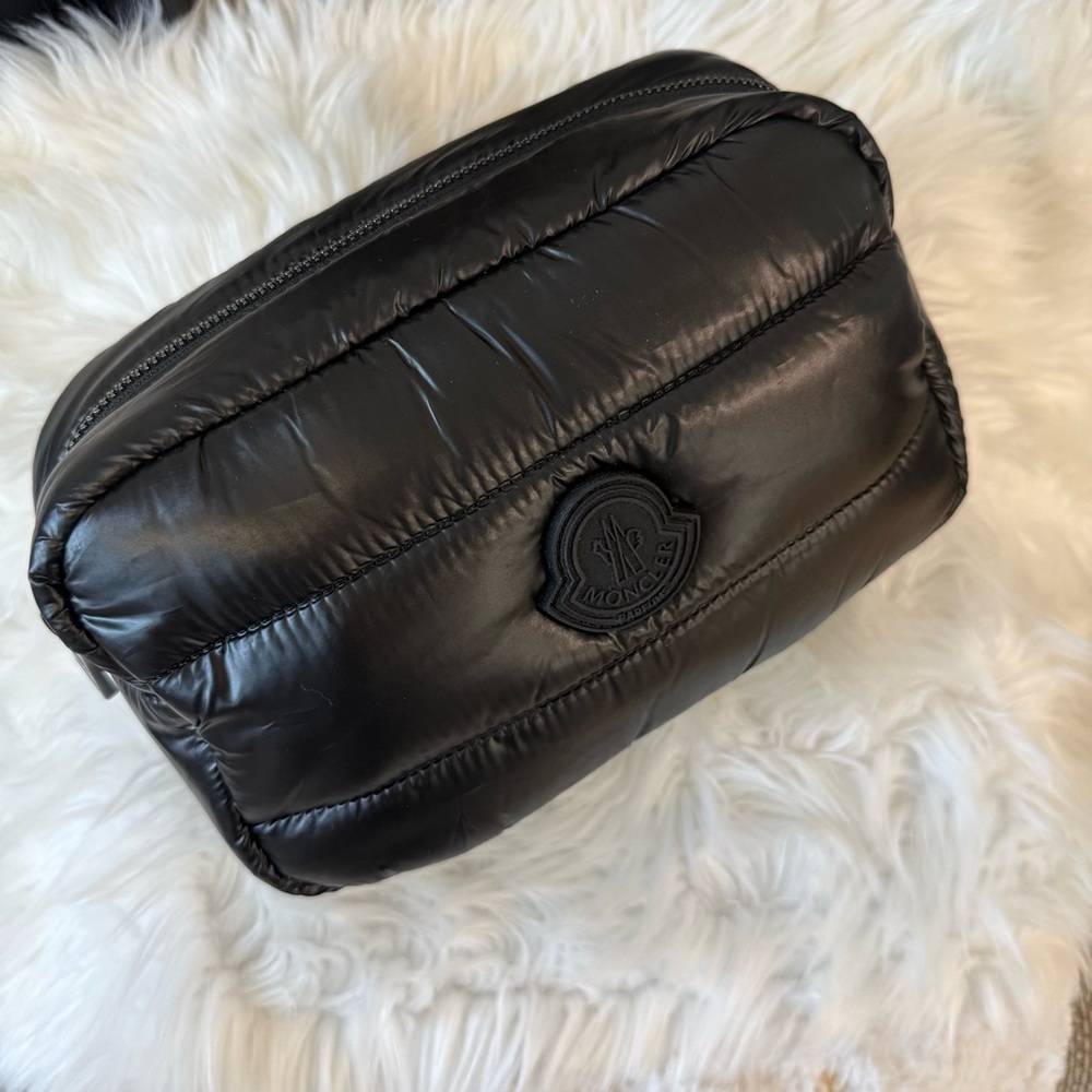 Moncler VIP Black Quilted Puffer Toiletry Bag